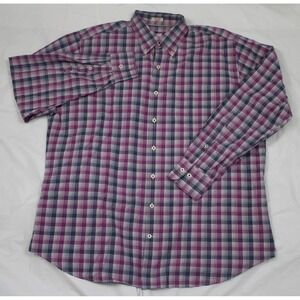 Peter Millar Mens‎ Long Sleeve Button Front Shirt Size XL